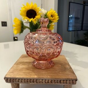 Pink Moon and Stars Covered Compote Candy Dish